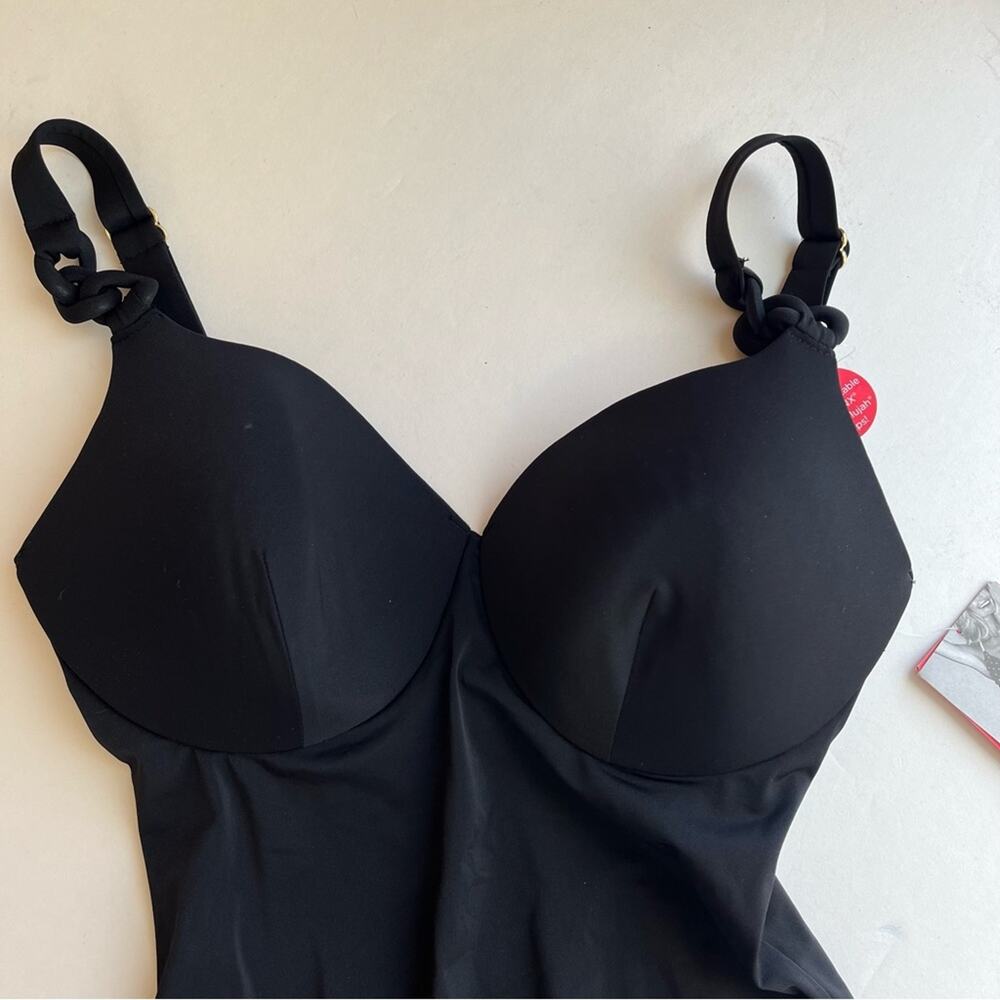 Spanx Bra-llelujah! One-Piece Underwire Swimsuit Black 6D/DD - Picture 5 of 10